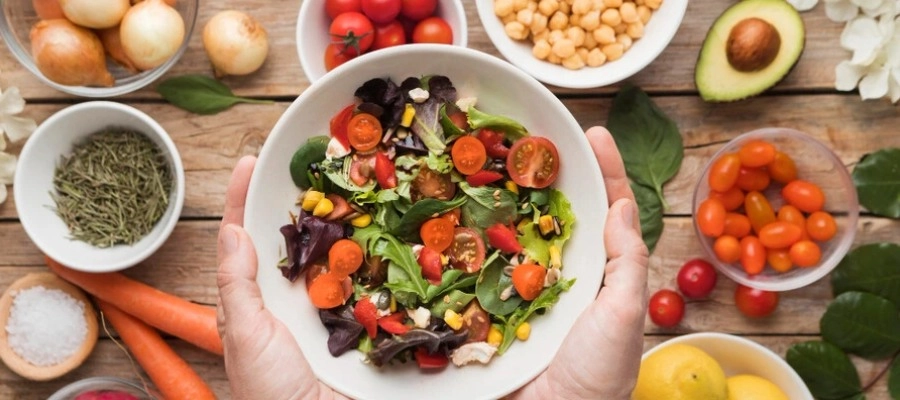 Imagem superior de alimentos saud