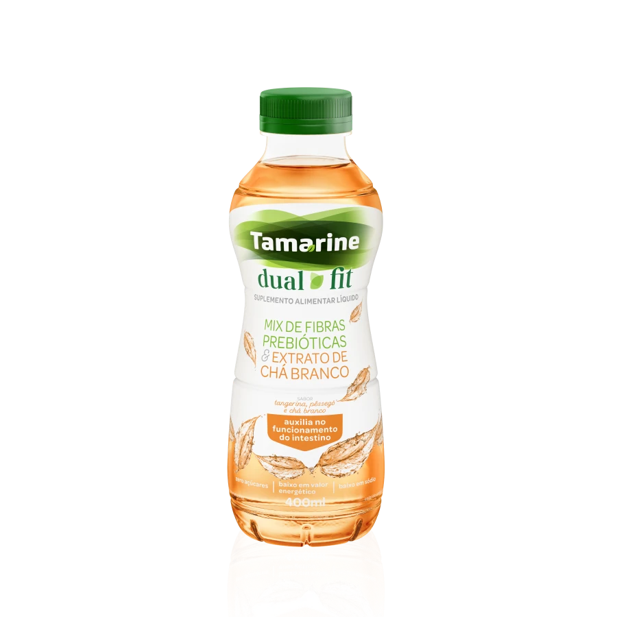 Embalagem de Tamarine Dual Fit Garrafa 400mL sabor ch?? branco